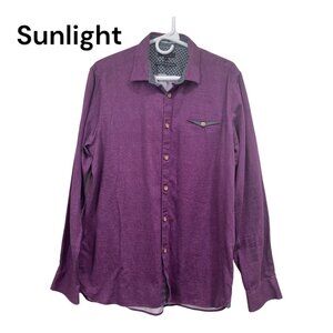 TED BAKER LONDON Mens SZ XL Purple Button Down Shirt 100% Cotton Business casual